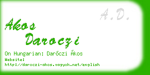akos daroczi business card